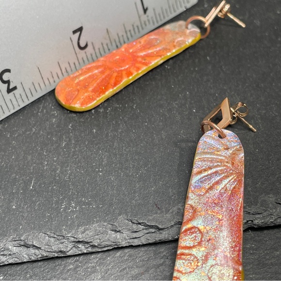 Hand Crafted Iridescent Dangle Earrings - Picture 11 of 15